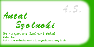 antal szolnoki business card